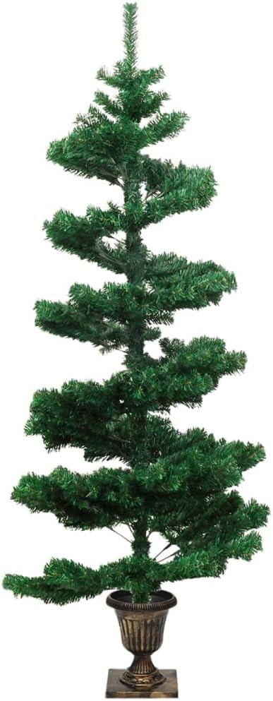 vidaXL Spiral Weihnachtsbaum mit Topf LEDs Christbaum Tannenbaum Dekobaum Kunstbaum Weihnachten Deko