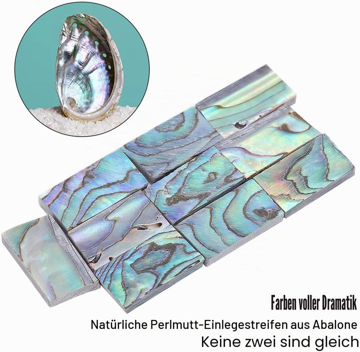 Astibym Abalone Shell Guitar Inlay Griffbrett, 10 Stück Abalone Shell Inlay Natürliche Gitarren Inla
