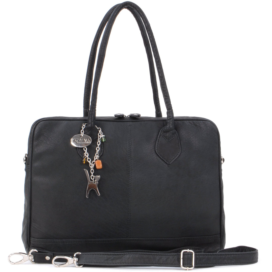 Catwalk Collection Handbags - Leder - Umhängetasche/Schultasche/Organizer/Arbeitstasche für Damen/Ar