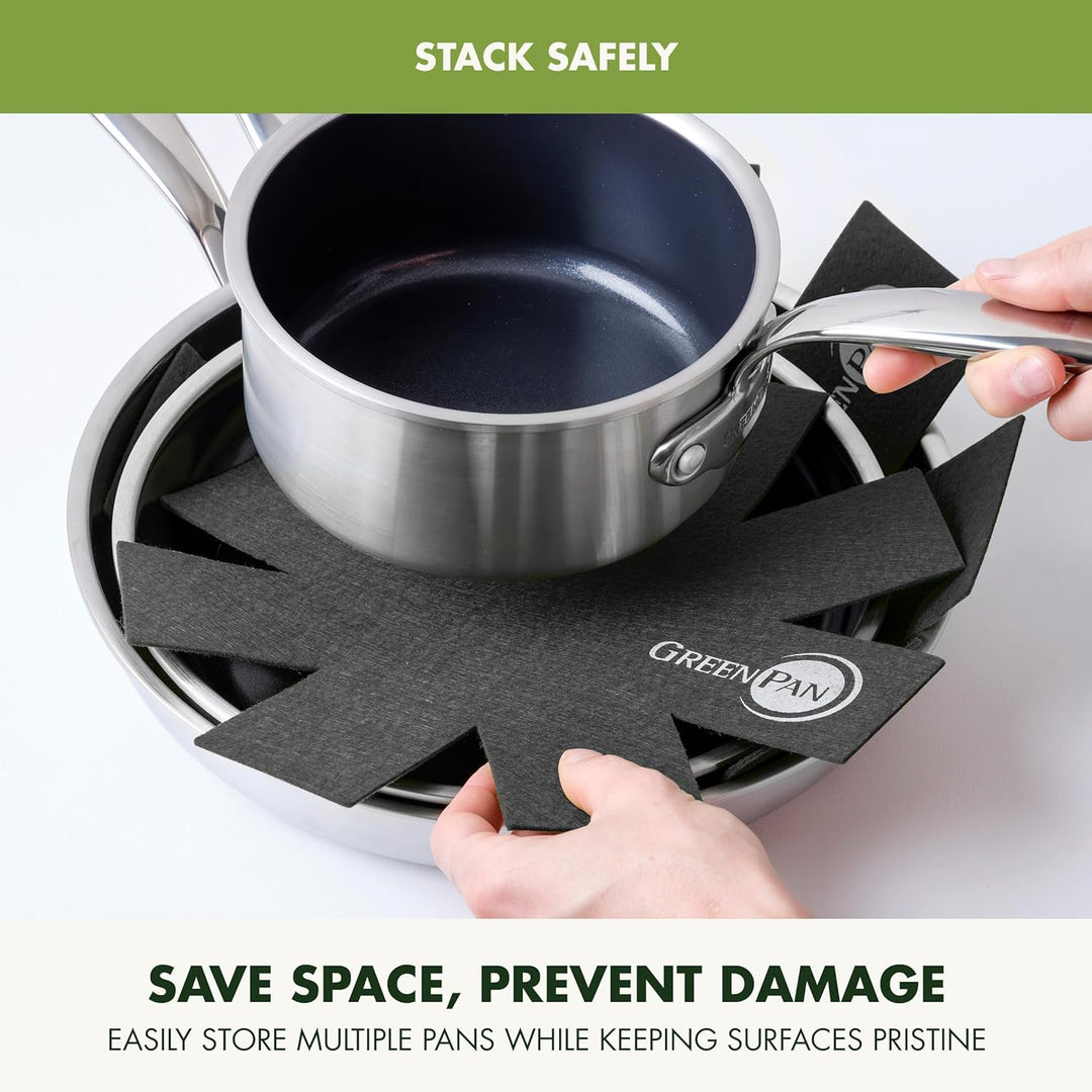 GreenPan Pfannenschutz-Set, 27cm, 34cm &amp; 40cm, Schwarz Schwarz 3-teilig, Schwarz 3-teilig