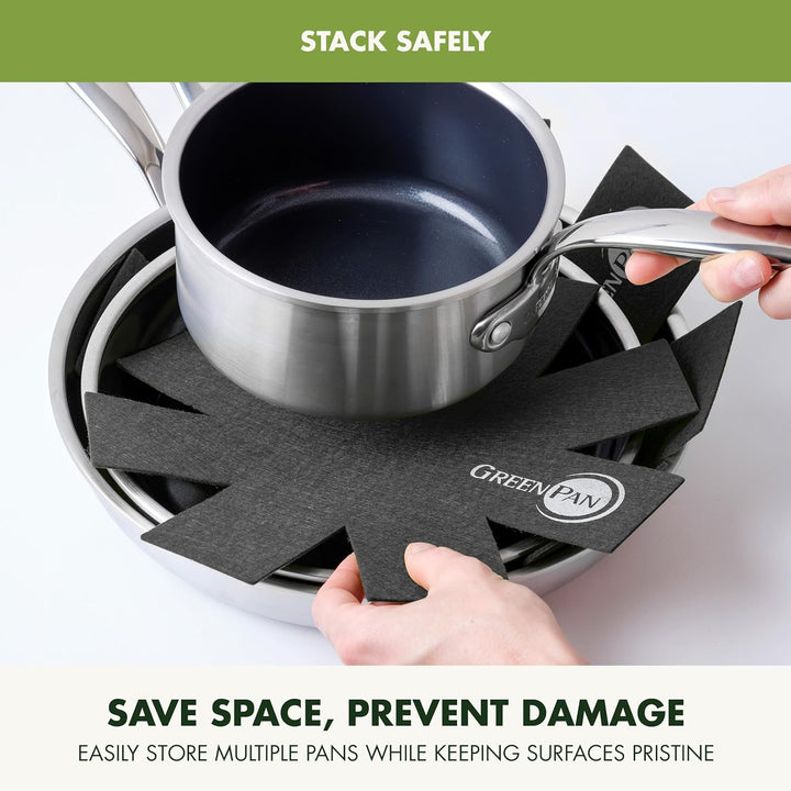 GreenPan Pfannenschutz-Set, 27cm, 34cm &amp; 40cm, Schwarz Schwarz 3-teilig, Schwarz 3-teilig