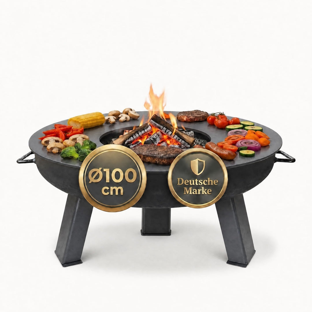 Plancha Ø 100 cm Feuerring Feuerplatte Grillring für Feuerschale oder Feuertonne - Grillplatte aus S
