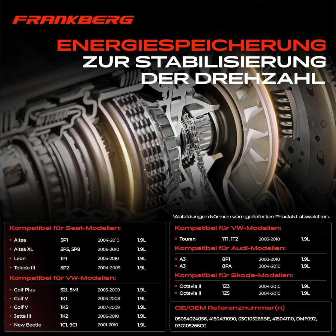 Frankberg Schwungrad Zweimassenschwungrad D.S.G Kompatibel mit A3 8P1 8PA 2003-2010 Octavia II 1Z3 1
