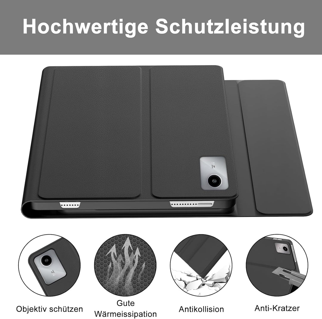 Tastatur Hülle für Lenovo Tab M11 2024, Deutsches QWERTZ, 7 Farben Beleuchtung Magnetisch Abnehmbare