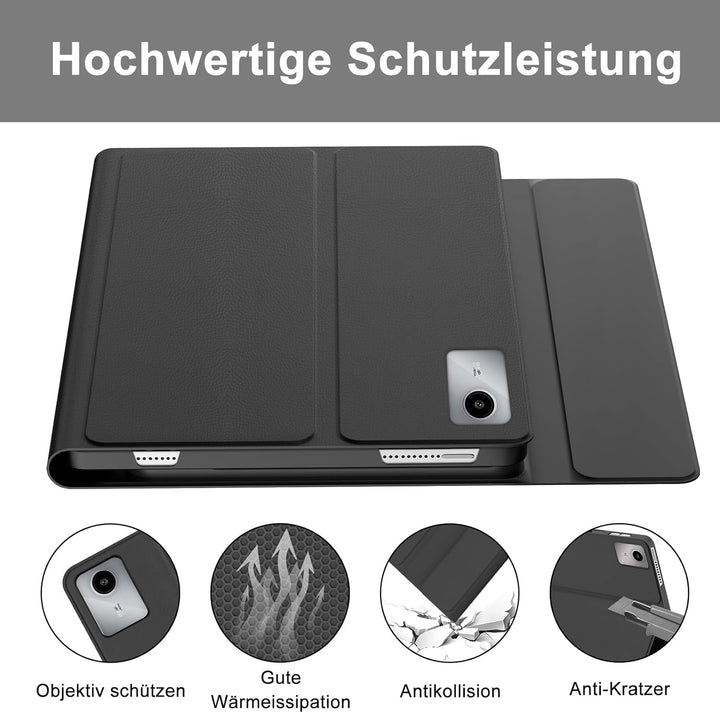Tastatur Hülle für Lenovo Tab M11 2024, Deutsches QWERTZ, 7 Farben Beleuchtung Magnetisch Abnehmbare