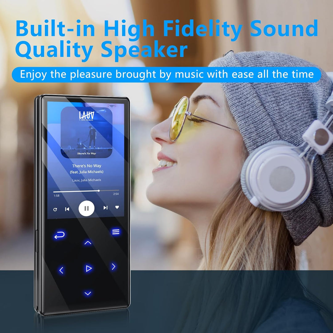 Gueray 128GB Bluetooth MP3-Player Tragbarer MP3 Player Digitaler Musikspieler mit HiFi-Sound Eingeba