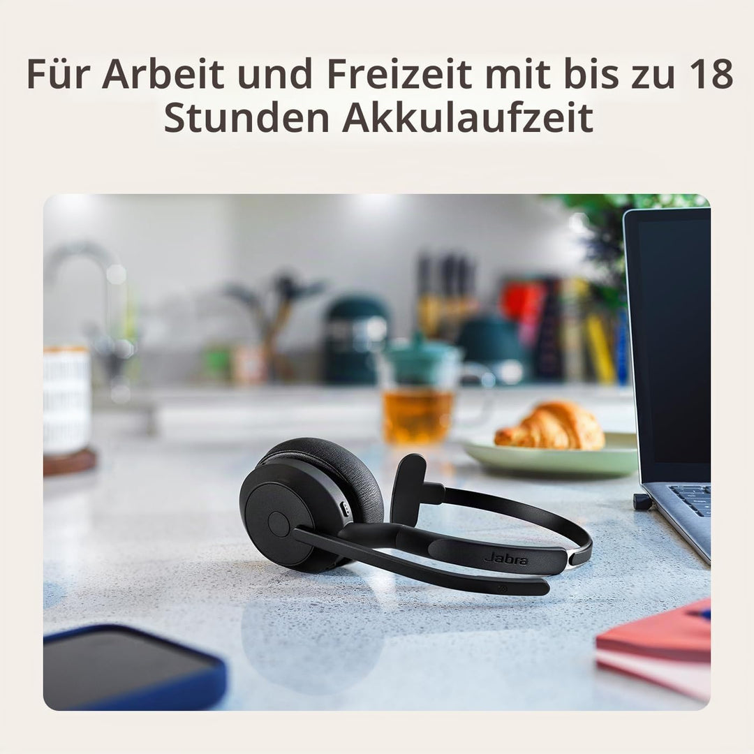 Jabra Evolve2 55 - schnurloses Mono-Headset Air Comfort - Mikrofone mit Geräuschunterdrückung und AN