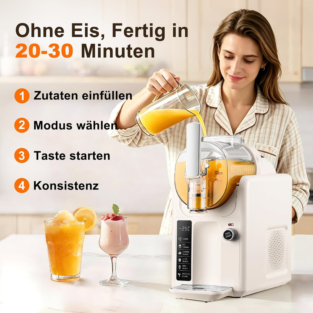 Goldtouch Slush Maschine,2L Slusheis Maschine,für 5 Funktionen：Eiscreme、Milchshake、Margaritas、Kaffee