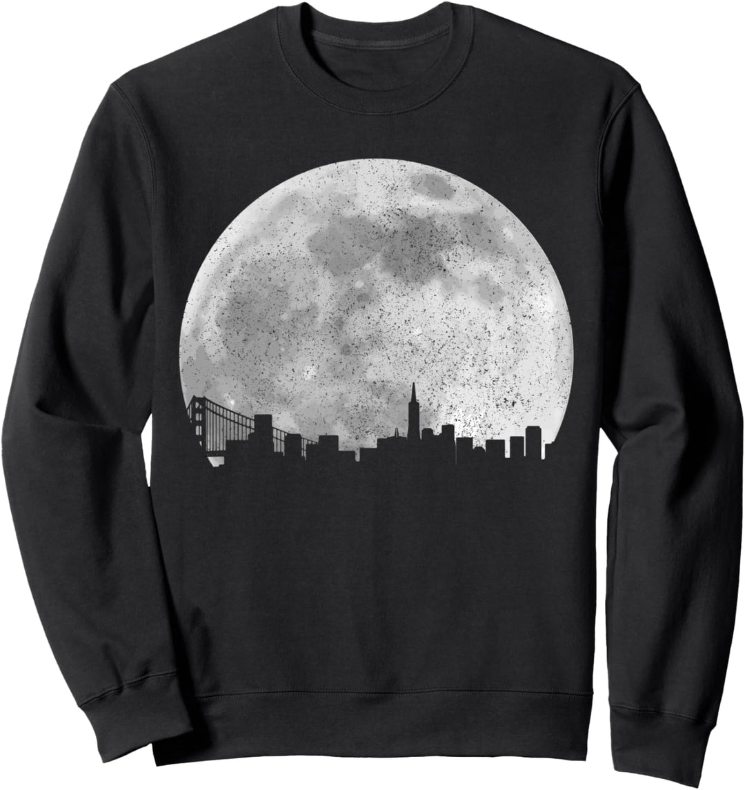 San Diego California Skyline Mond Vintage Kalifornien Sweatshirt