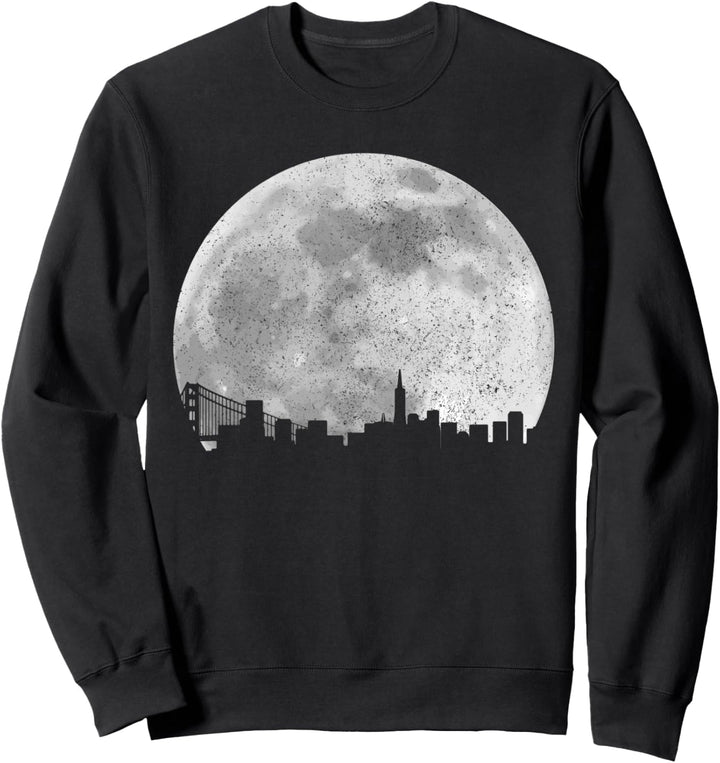 San Diego California Skyline Mond Vintage Kalifornien Sweatshirt