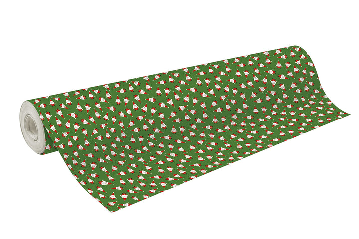 Clairefontaine 202055C - Rolle Geschenkpapierrolle Excellia 80g 50mx0,70m, Weihnachtsmänner auf grün
