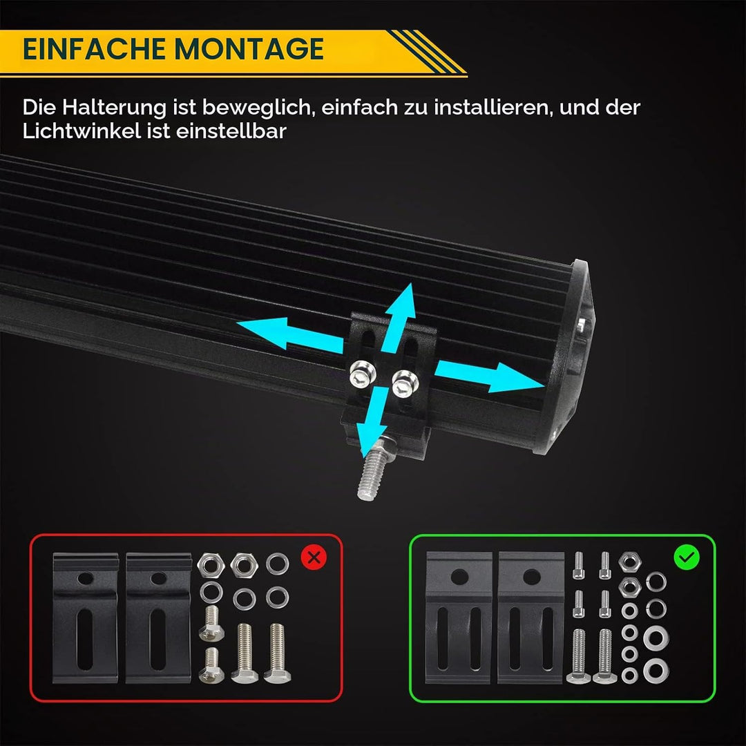 Willpower 20 Zoll 51CM 420W Led Arbeitsscheinwerfer Bar + Kennzeichenhalter + Kabelbaum Led Scheinwe