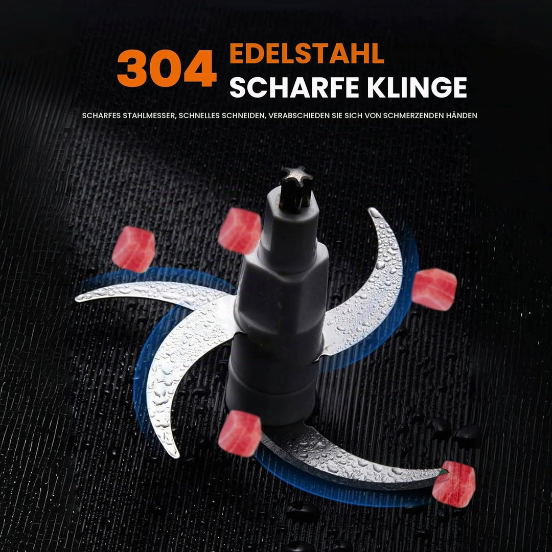 Elektrisch Fleischwolf Zerkleinerer 6L, Grosse Kapazität 3 Gang Verfügbar, 1500W Leistungsstarker Re