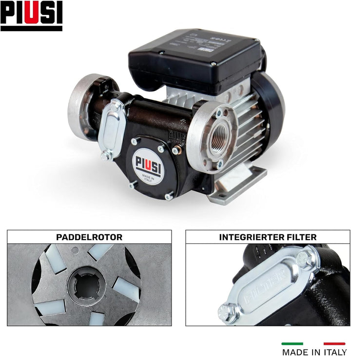 230V Dieselpumpe Panther 72 Betankungspumpe Flügelzellenpumpe mit Filter 70 lmin Industrielle, Indus