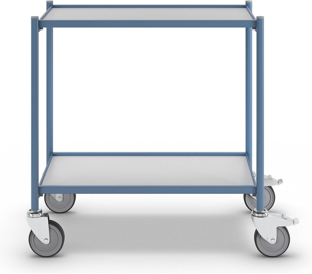 Euro Fuerza mesa carro, Capacidad de Carga 150 kg sin manillar 2 pisos, 4 ruedas, 2 Con Doble parada