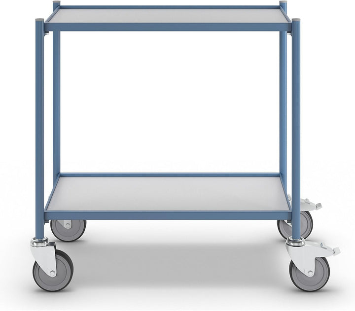 Euro Fuerza mesa carro, Capacidad de Carga 150 kg sin manillar 2 pisos, 4 ruedas, 2 Con Doble parada
