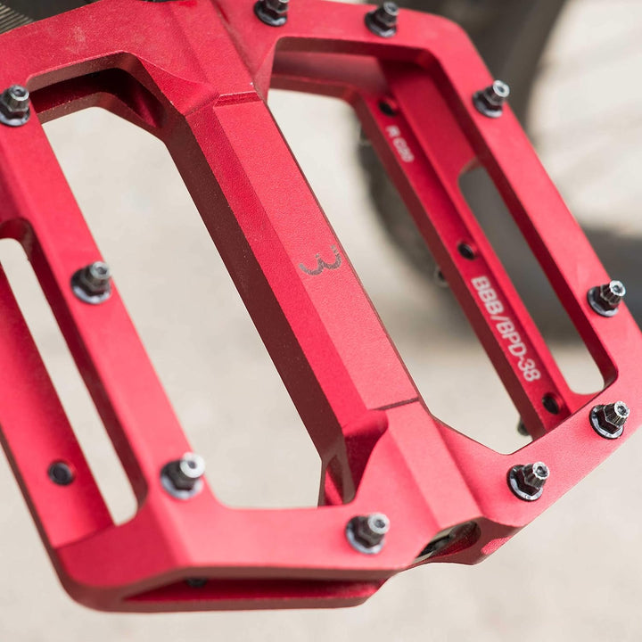 BBB Cycling Bike Pedale Aluminium für MTB und E-MTB Matt Rot, Matt Rot