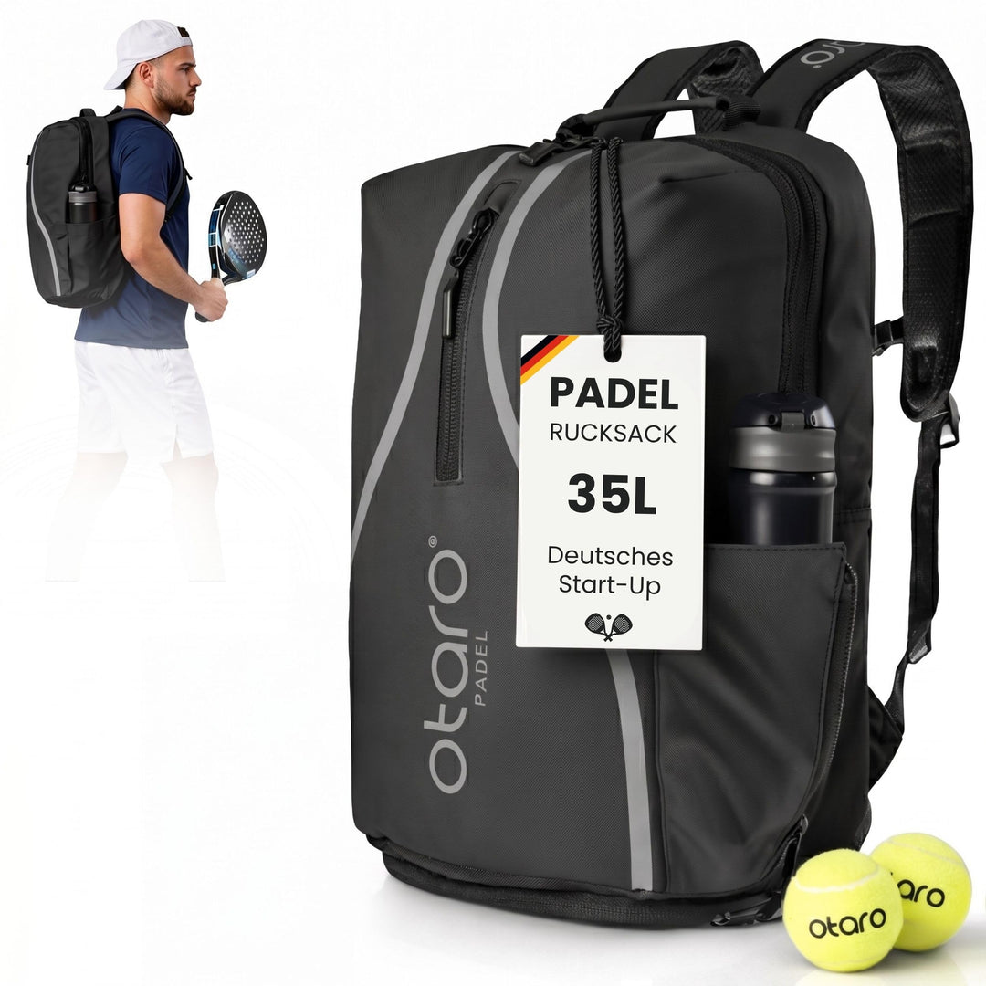 Otaro Padel Tasche (35L) für 2 Padel Schläger und Padel Bälle | Deutsches Unternehmen | Innovative R