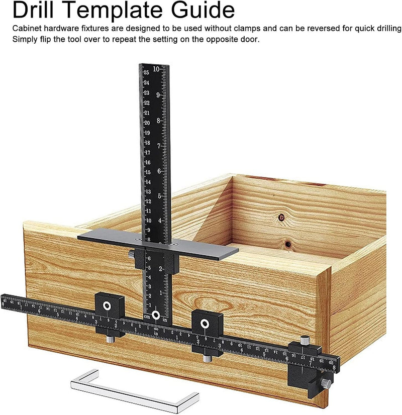 CHICIRIS Bohrschablone, Verstellbare Taschenloch Bohrschablone, Bohrlehre, Kabinett Hardware Jig, fü