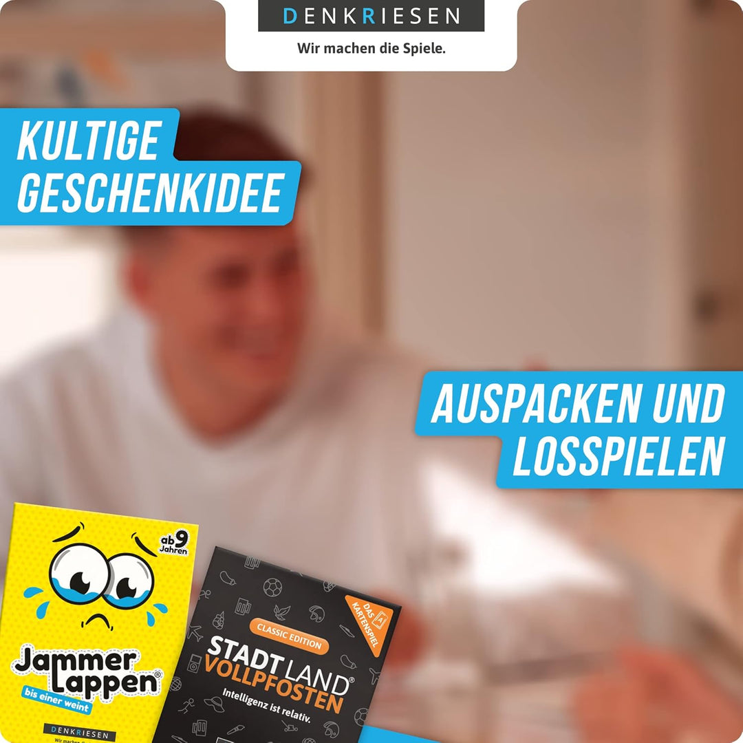 DENKRIESEN Family Pack - JAMMERLAPPEN + Stadt-Land VOLLPFOSTEN Kartenspiel - Classic Edition | Famil