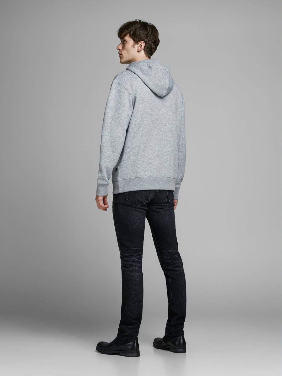JACK & JONES Male Kapuzenpullover Logo Kapuzenpullover M Light Grey Melange, M Light Grey Melange