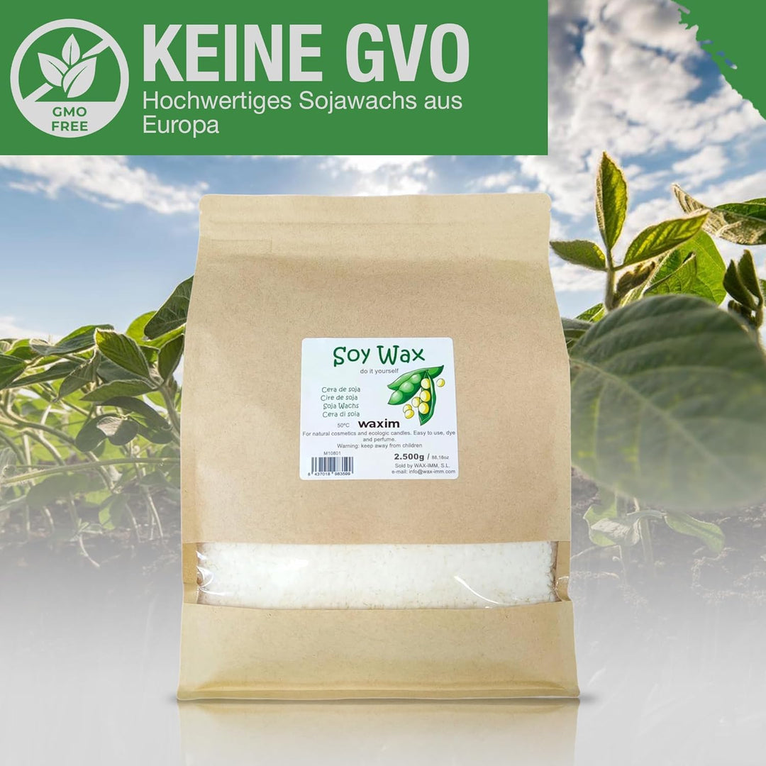 Sojawachs 2.500 g in perlen. Für ökologisch Kerzen und Naturkosmetik. Kerzenwachs, veganes wachs, wa