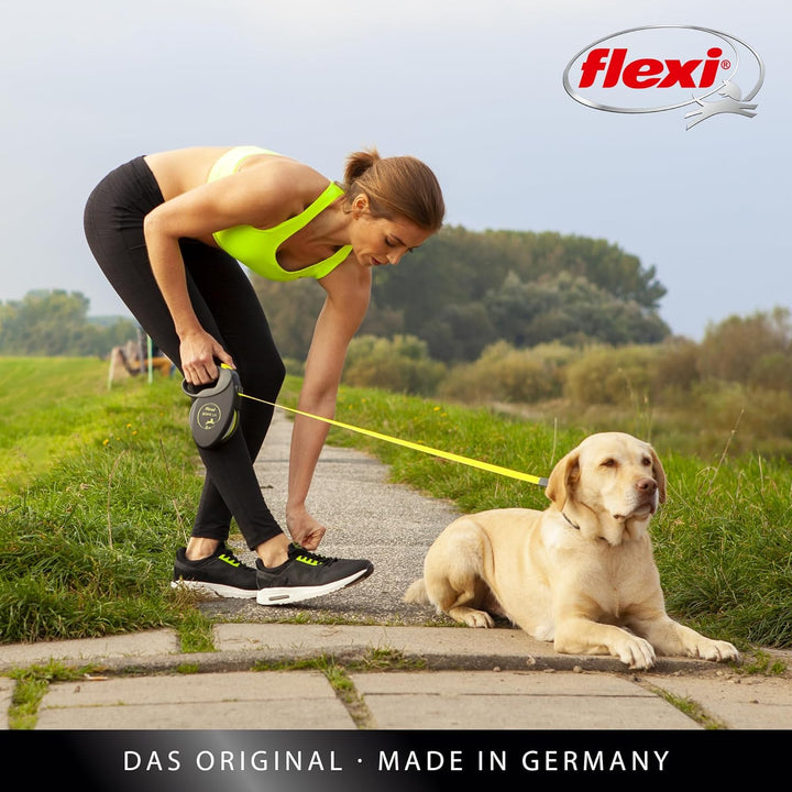 flexi Giant M Gurt 8 m für Hunde bis 25 kg, schwarz/neongelb schwarz/neongelb M 8 m Neon, schwarz/ne