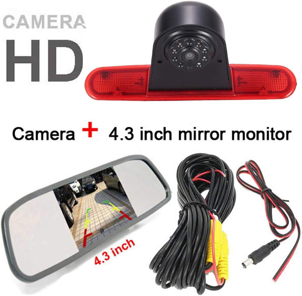 【4.3'' Rückspiegel Monitor + Rückfahrkamera Transporter】im 3. Bremsleuchte HD Rückfahrkamera für FIA