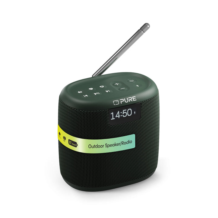 Pure Woodland Mini – Mini Bluetooth Lautsprecher für draussen, wasserdichte Musikbox mit DAB+ & FM R
