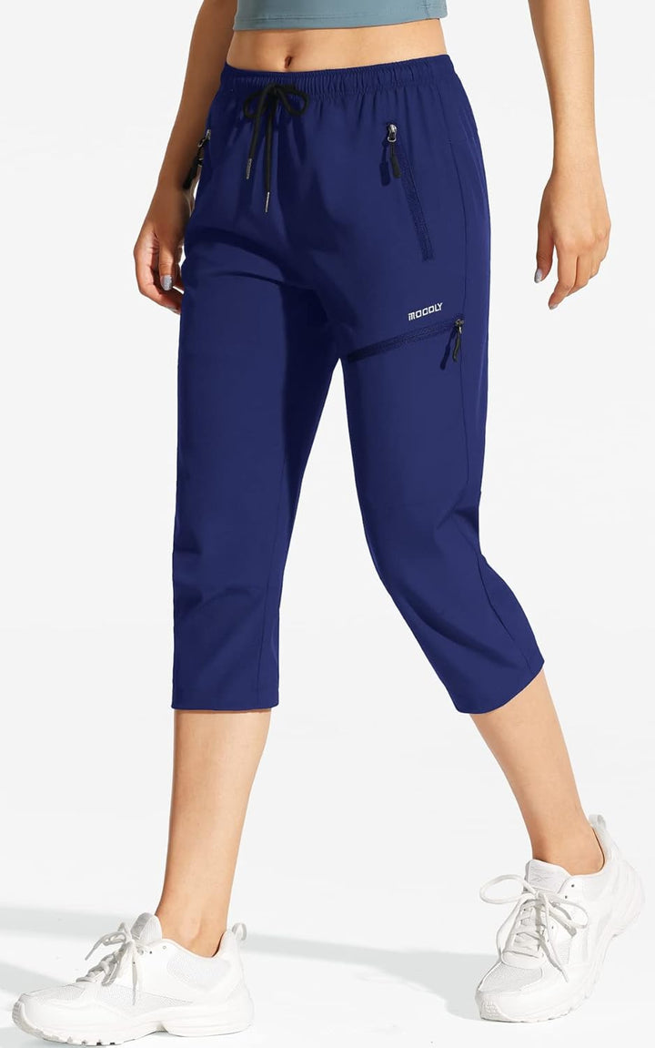 MOCOLY Damen Wanderhose Cargohose Wasserdicht Elastische Outdoorhose Cargo Jogginghose Trekkinghose