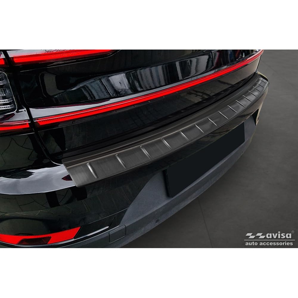 Avisa Schwarz Edelstahl Heckstossstangenschutz kompatibel mit Polestar 2 2019-2023 & Facelift 2023-