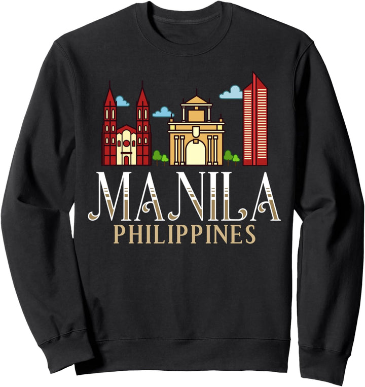 Manila Philippinen Stadt Skyline Karte Reisen Sweatshirt