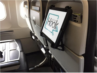 TabletHookz, Smartphone und Tablet Träger. Dir Dein Tablet im Flugzeug, im Zug, oder im Auto freihän