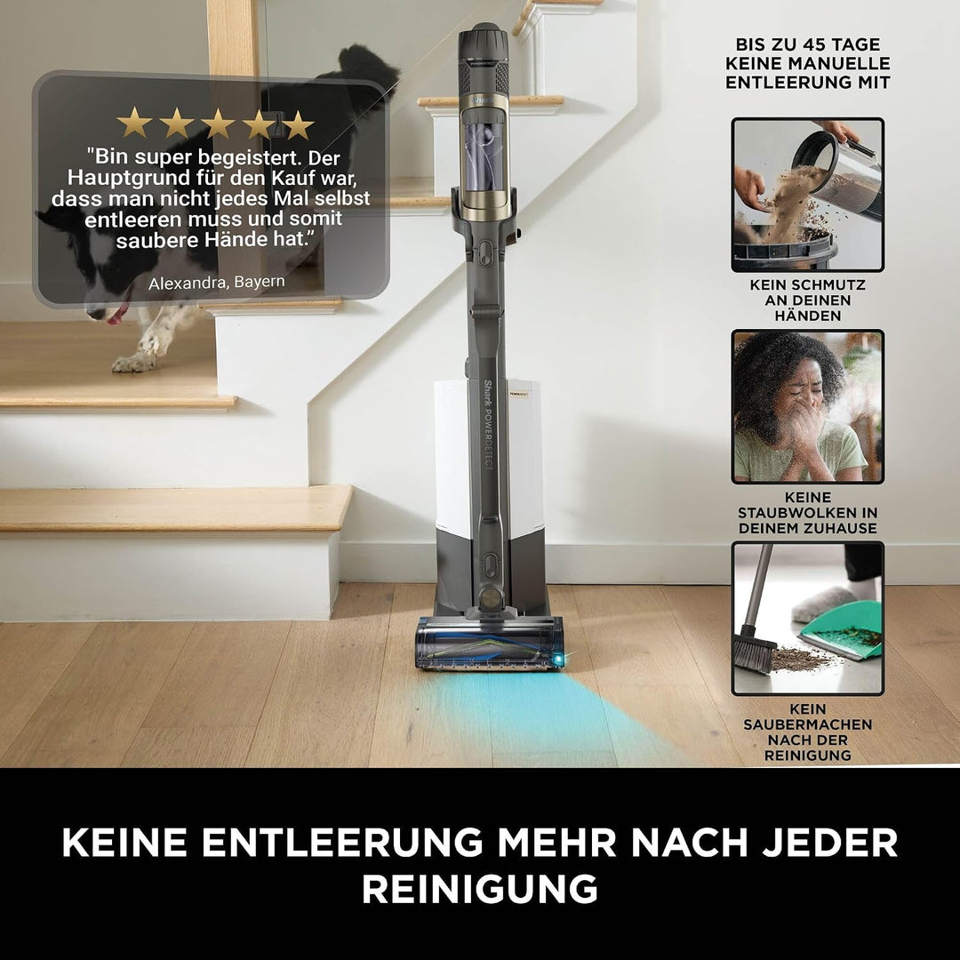 Shark PowerDetect Clean &amp; Empty Akku-Staubsauger, DuoClean Detect, Reverse Clean, 2L-Selbstentleerst