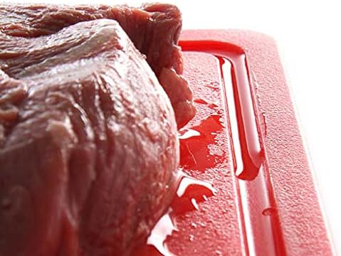 HENDI Schneidbretter, HACCP, Beidseitig nutzbar, eine Seite glatt-eine Seite mit Saftrille, für Flei