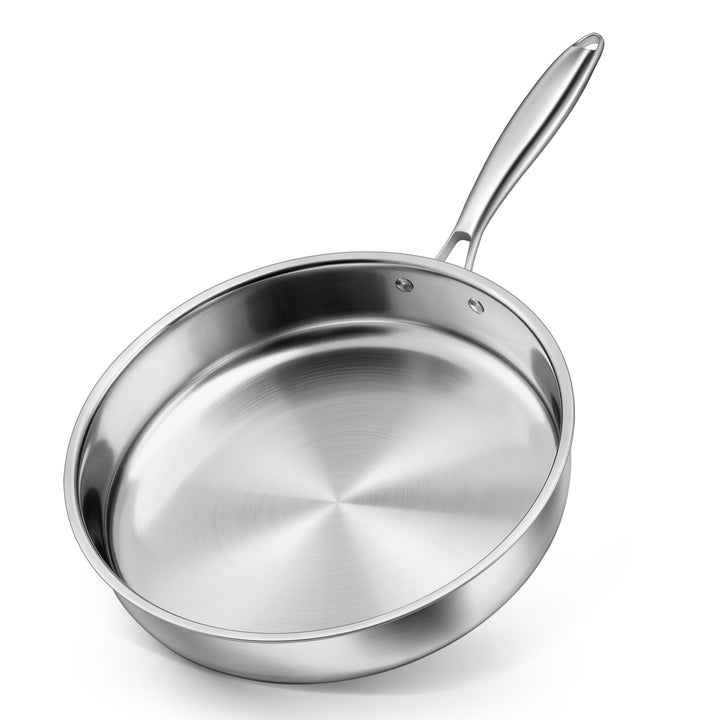 HaWare Edelstahlpfanne 30 cm, 3-Lagige Edelstahl Pfanne Induktion,Unbeschichtet Bratpfanne für Alle