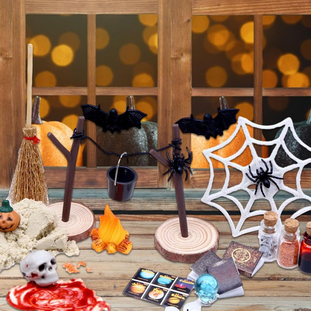 Halloween-Haus-Miniaturen | 27 Stück Kürbisschädel, Fledermausköpfe, Horrorfigur, Spielzeug-Set, wie