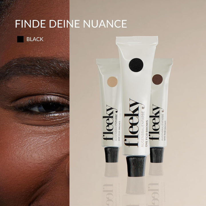 fleeky Tint Kit Black - DIY Set fürs Färben von Gesichtshärchen wie Augenbrauen, Barthaaren etc. bes