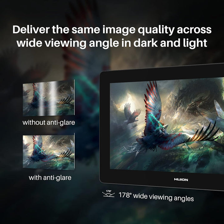 HUION Kamvas Pro 16 Plus 4K UHD Zeichentablett mit Bildschirm, voll laminiert, 145% sRGB Art Tablet