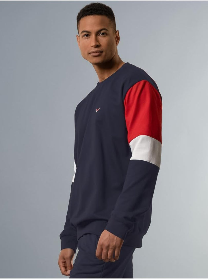 Trigema Sweatshirt mit kontrastfarbigen Elementen S Blau, S Blau