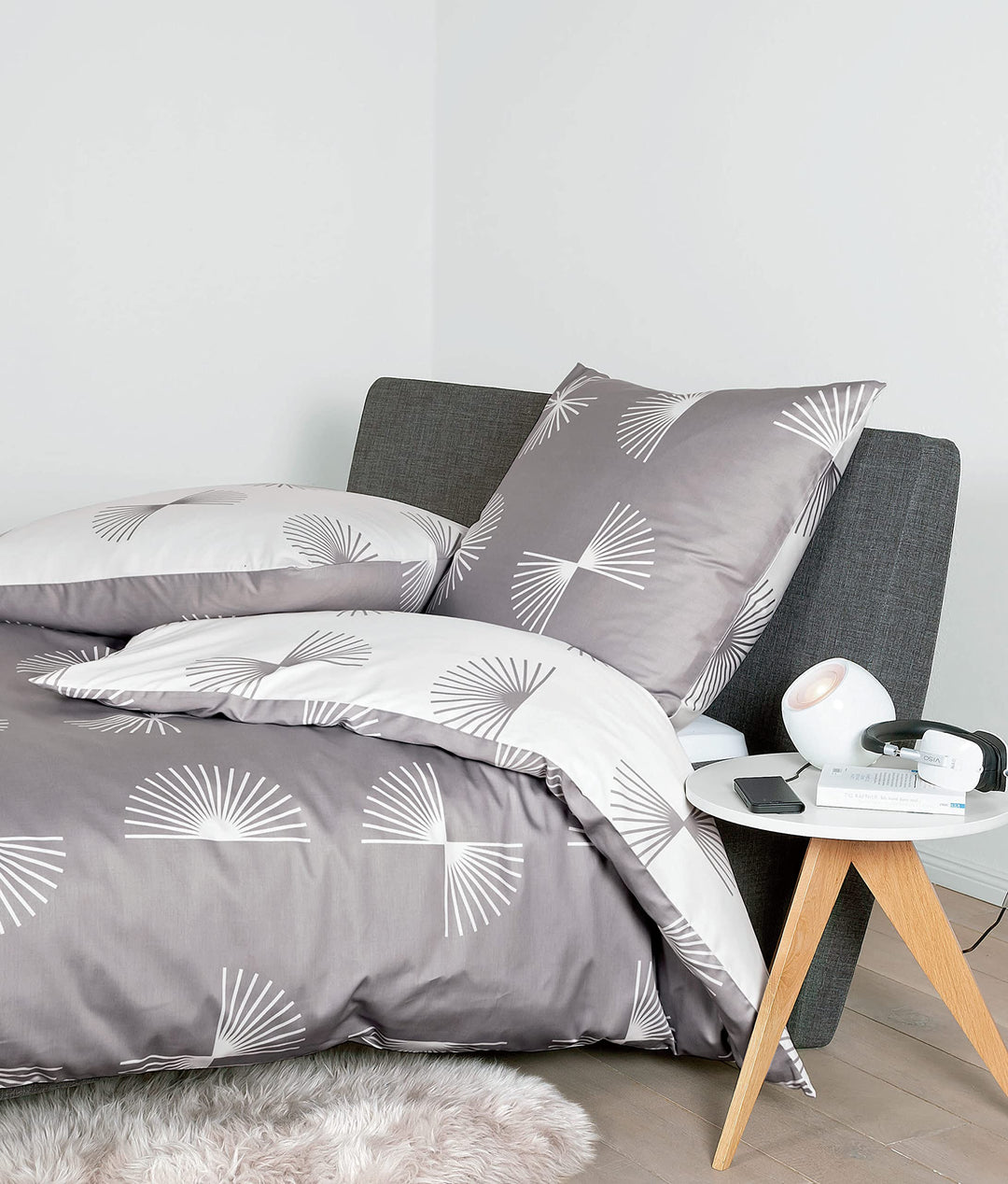 Janine Mako-Satin Bettwäsche J. D. 155x220 cm + 80x80 cm Taupe, 155x220 cm + 80x80 cm