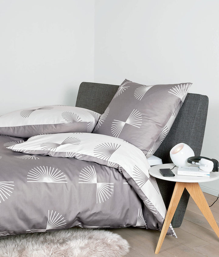 Janine Mako-Satin Bettwäsche J. D. 155x220 cm + 80x80 cm Taupe, 155x220 cm + 80x80 cm