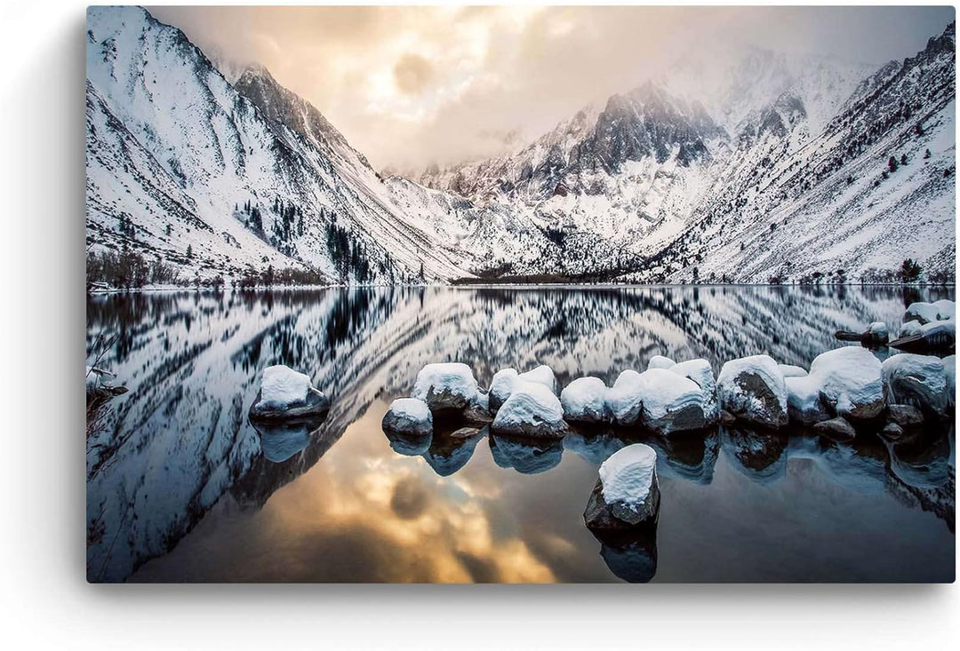 Startonight Bilder Verschneite Berge, Leinwandbilder Moderne Kunst, Landschaft Wanddeko Kunstdrucke,