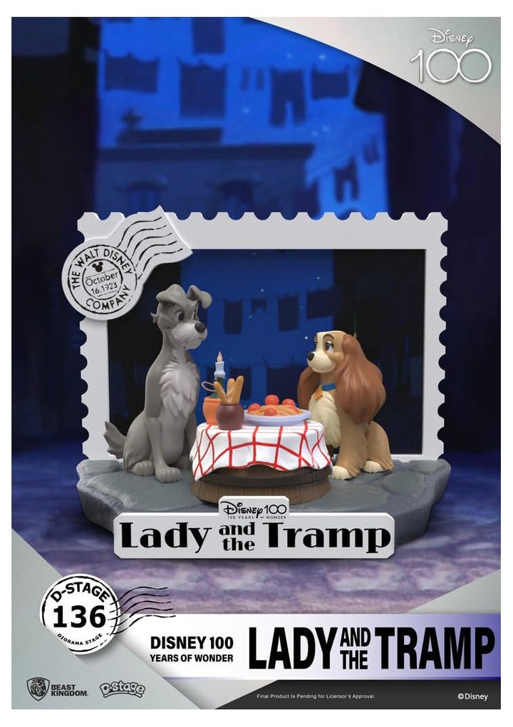 Disney 100th Anniversary D-Stage PVC Diorama Lady and The Tramp 12 cm