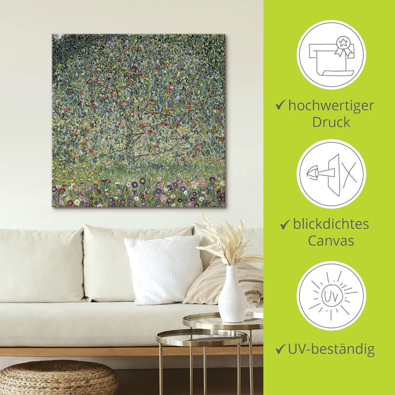 ARTland Leinwandbild Wandbild Bild auf Leinwand 70x70 cm Wanddeko Natur Pflanzen Baum Blumen Apfelba