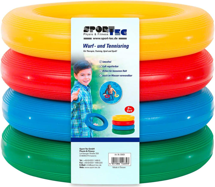 Sport-Tec Wurf- und Tennisringe ø18 cm, 4er Set