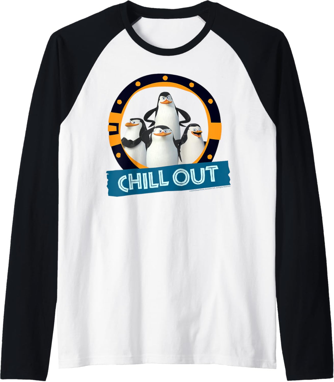 Madagascar Penguins Chill Out Text Poster Raglan