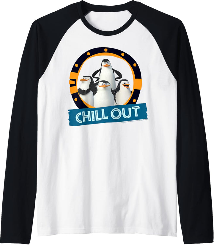 Madagascar Penguins Chill Out Text Poster Raglan