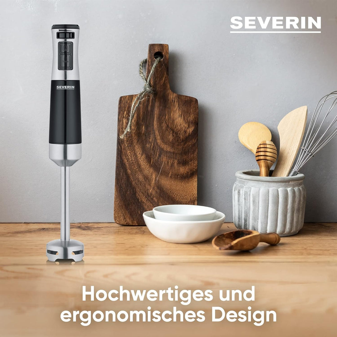 SEVERIN Stabmixer zum Pürieren und Zerkleinern, Mixstab mit stufenloser Geschwindigkeitseinstellung,