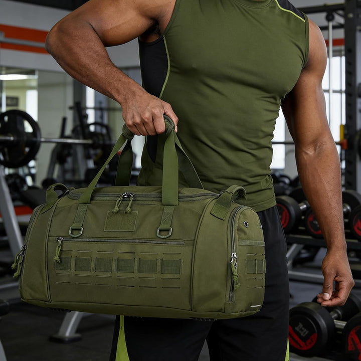 Taktische Sporttasche Herren 45L Reisetasche Mittelgross mit Schuhfach und Laptopfach Leicht Trainin